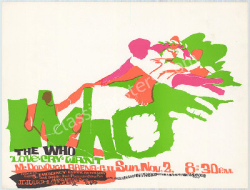 Rare 1969 The Who Washington D.C. Poster