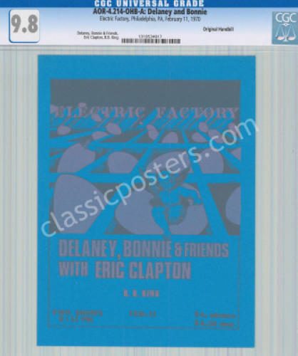 Scarce Certified AOR 4.214 Eric Clapton Handbill