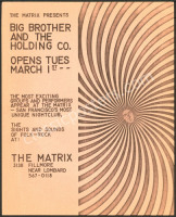 Rare Big Brother & The Holding Company Matrix Handbill