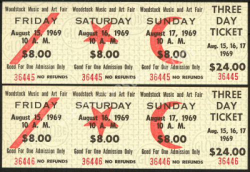 A Pair of Three-Day Woodstock Tickets