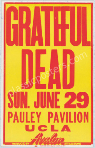 Scarce 1980 Grateful Dead UCLA Poster
