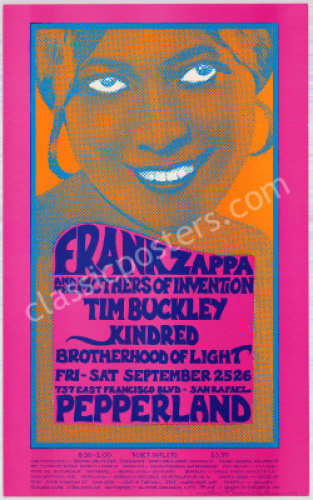 Very Nice Signed AOR 4.86 Frank Zappa Poster