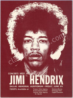Rare 1970 Jimi Hendrix Dallas Handbill