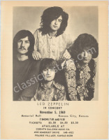 Rare 1969 Led Zeppelin Kansas City Handbill