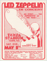 Rare 1973 Led Zeppelin Tampa Handbill