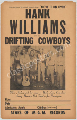 1949 Hank Williams Tour Blank Poster