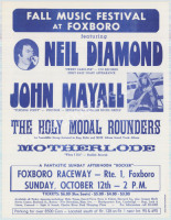 Scarce 1969 Neil Diamond John Mayall Handbill
