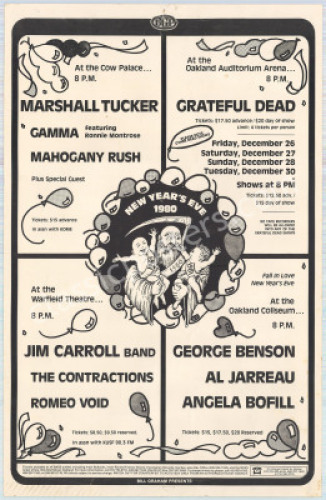 1980 Bill Graham Grateful Dead New Year's Poster