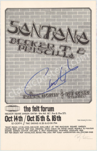 Carlos Santana-Signed Madison Square Garden Poster