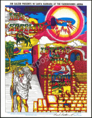 Signed AOR 3.41 Led Zeppelin Handbill