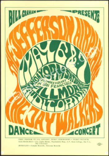 Attractive Original BG-5 Jefferson Airplane Poster