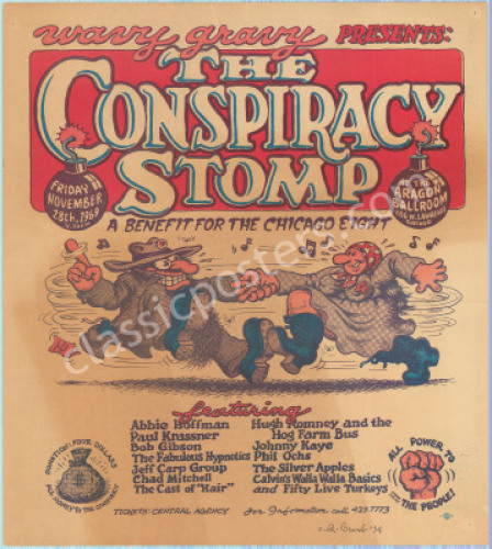 Rare R. Crumb-Signed Conspiracy Stomp Poster