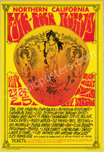 1969 Northern California Folk Rock Festival Poster