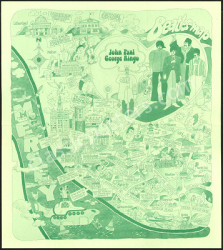 Scarce Beatles Map Poster