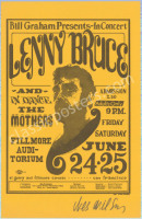 Scarce Signed BG-13 Lenny Bruce Handbill