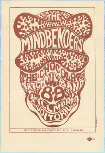 Pristine BG-16 Mindbenders Handbill