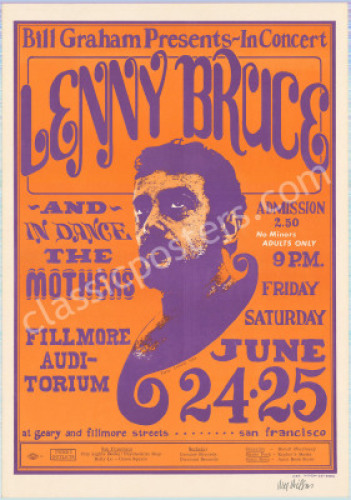 Superb Signed Original BG-13 Lenny Bruce Poster