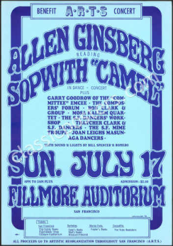 Scarce Original AOR 2.75 Allen Ginsberg Poster