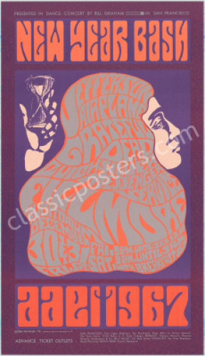 Rare Original BG-37 Grateful Dead New Year's Eve Poster