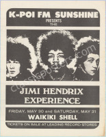 Scarce Jimi Hendrix K-POI Waikiki Handbill