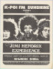 Scarce Jimi Hendrix K-POI Waikiki Handbill