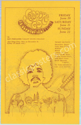 Scarce Jimi Hendrix Newport 69 Handbill