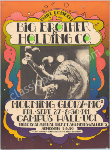 Fantastic 1968 Janis Joplin Irvine Poster