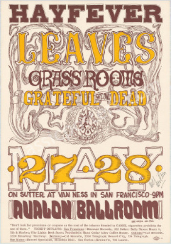 Superb Signed Original FD-10 Grateful Dead Poster