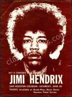 Scarce 1970 Jimi Hendrix Houston Handbill