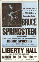 Rare 1974 Bruce Springsteen Liberty Hall Poster