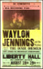 Scarce 1975 Waylon Jennings Liberty Hall Poster