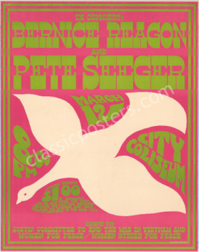 Scarce 1967 Pete Seeger Austin Poster
