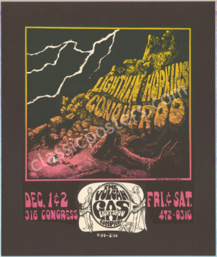 Beautiful Vulcan Gas Lightnin' Hopkins Poster