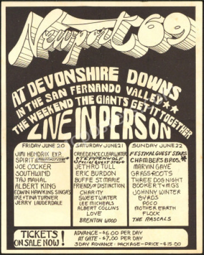 Rare Newport 69 Jimi Hendrix Variant Handbill