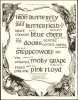 Gorgeous Eagles Auditorium The Doors Pink Floyd Handbill