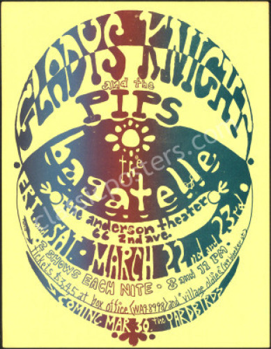 1968 Gladys Knight The Yardbirds Handbill