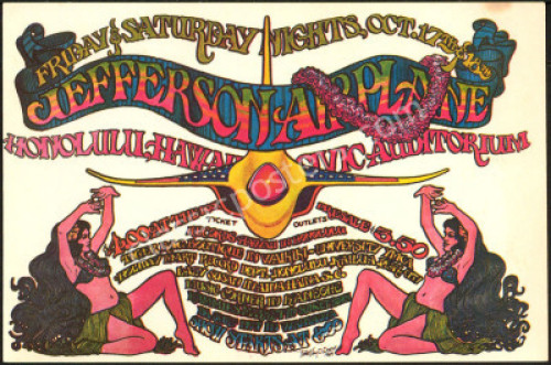 Attractive Jefferson Airplane Honolulu Handbill