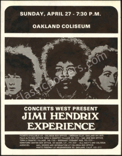 Rare Jimi Hendrix Oakland Handbill