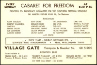 Rare 1966 Village Gate Cabaret for Freedom Flyer