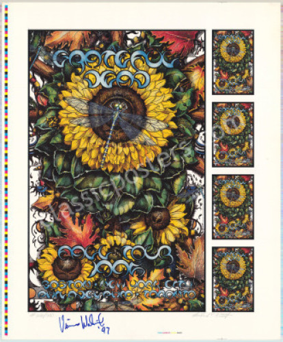 Beautiful Signed 1995 Grateful Dead Fall Tour Proof Sheet