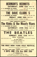 Rare 1965 Beatles Shea Stadium Cardboard Poster