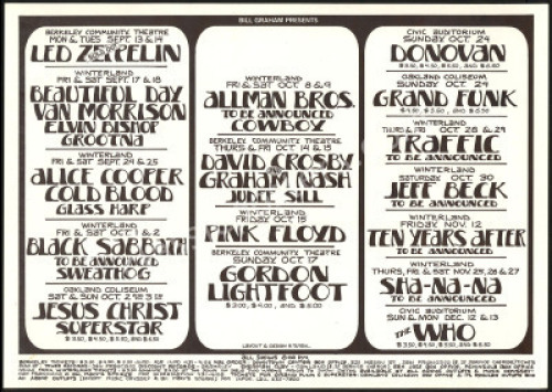 Bill Graham Presents Poster with Led Zeppelin