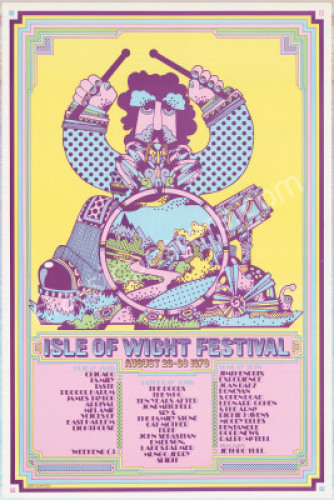 Colorful 1970 Isle of Wight Poster