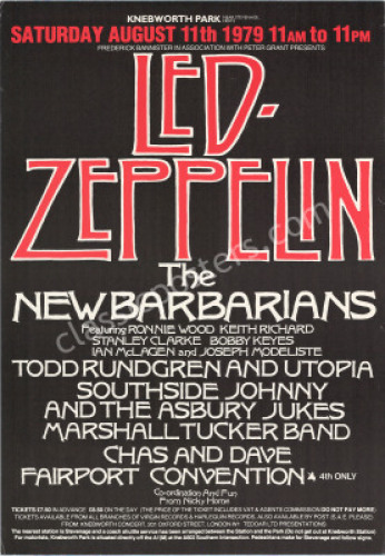 Scarce Led Zeppelin Knebworth Poster