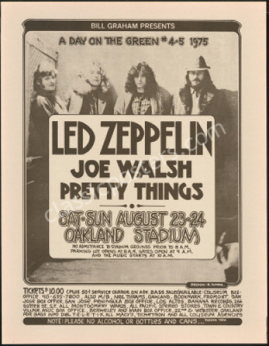 Scarce Led Zeppelin Oakland Stadium Poster