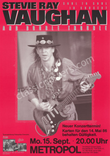 1986 Stevie Ray Vaughan Metropol Poster