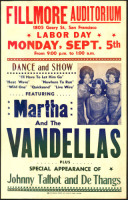 Rare AOR 1.63 Martha and the Vandellas at The Fillmore Poster