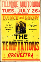Rare AOR 1.59 Temptations at The Fillmore Poster