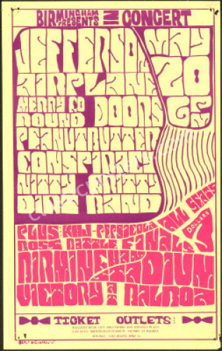 Rare 1967 The Doors Van Nuys California Handbill