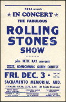 Rare 1965 Rolling Stones Sacramento Handbill